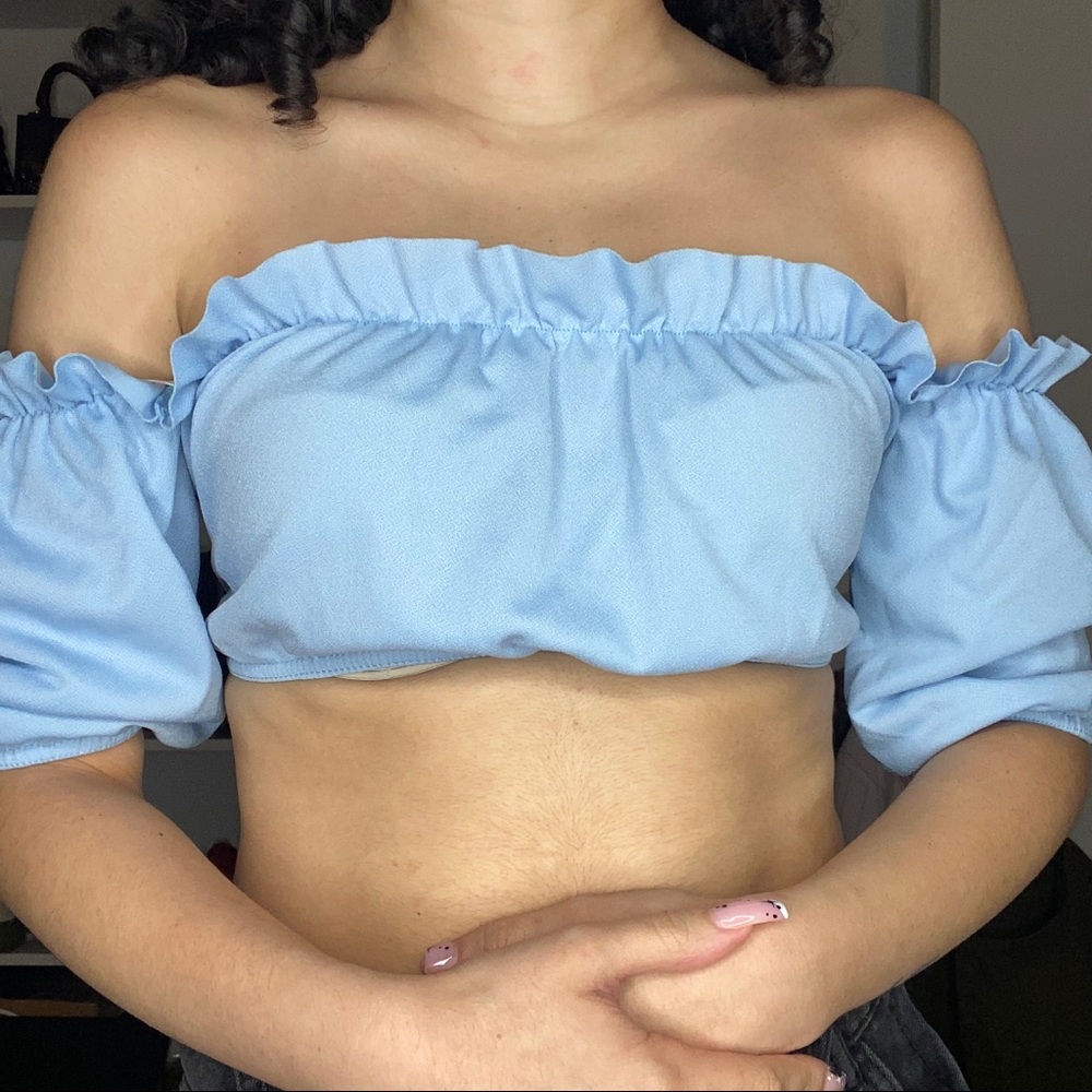 Ruffle tied crop top